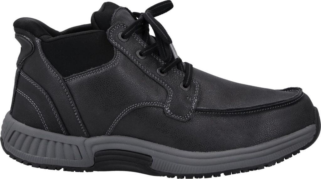 Orthofeet Verno Herrenboots Freizeitschuhe, Leder, Schwarz, Komfort - Herrenschuhe Boots / Stiefel, Schwarz, leder