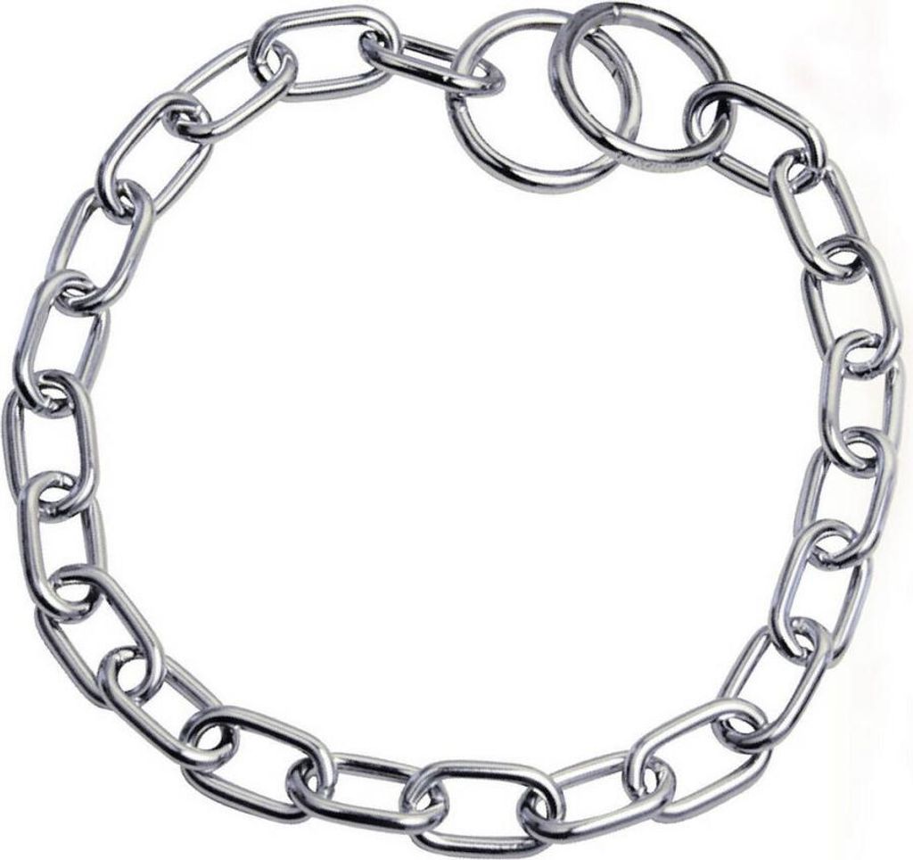 HS SPRENGER Basic Halsbänder für Hunde Kurzes Gliederhalsband - Verchromter Stahl