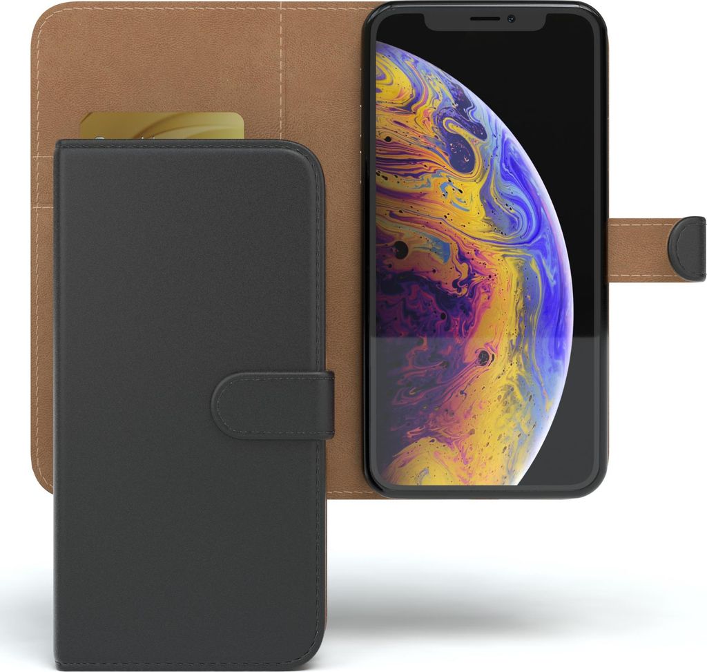 EAZY CASE Business Hülle für Apple iPhone X / XS klappbar, Premium Kunstleder Handyhülle mit Kartenfach