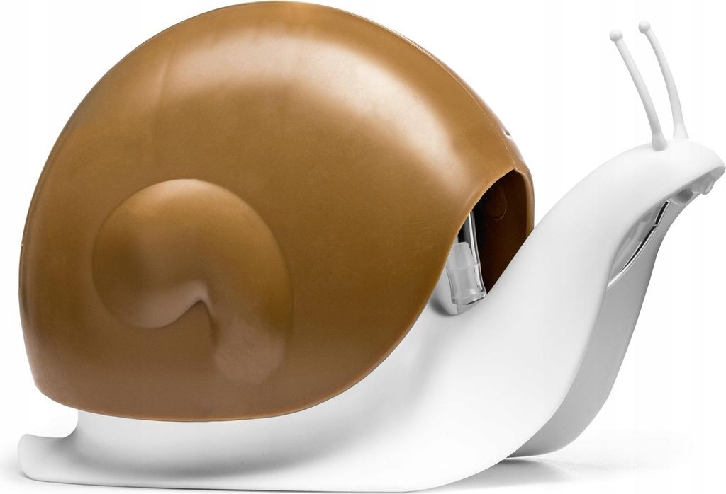 A snail-shaped soap dispenser.