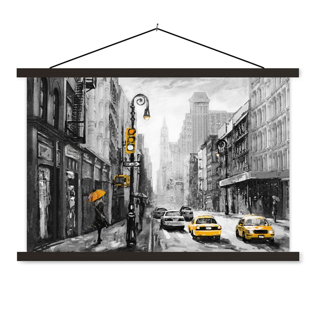 MuchoWow® Textilposter Gemälde - Ölfarbe - Stadt - Auto Produktbild 