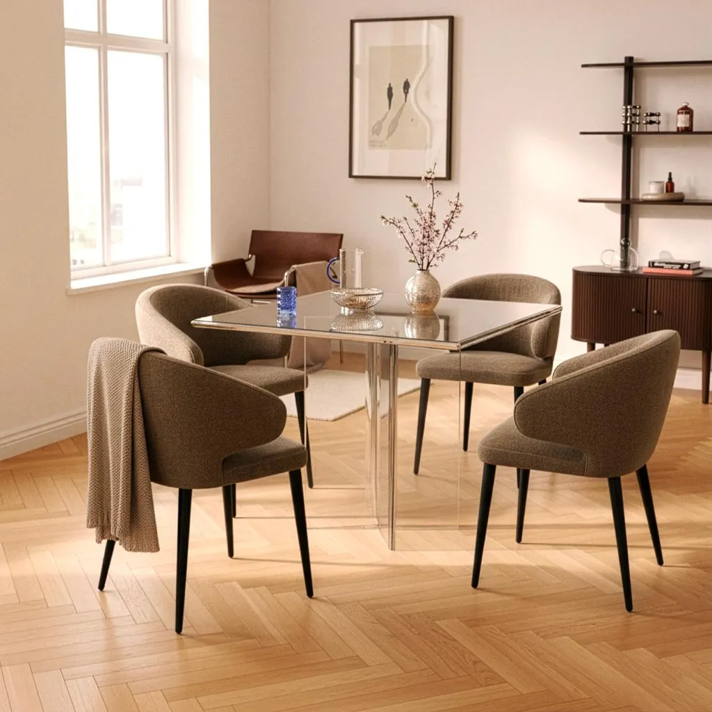 Table design Holden en polycarbonate transparent 80x80 cm robuste - 2