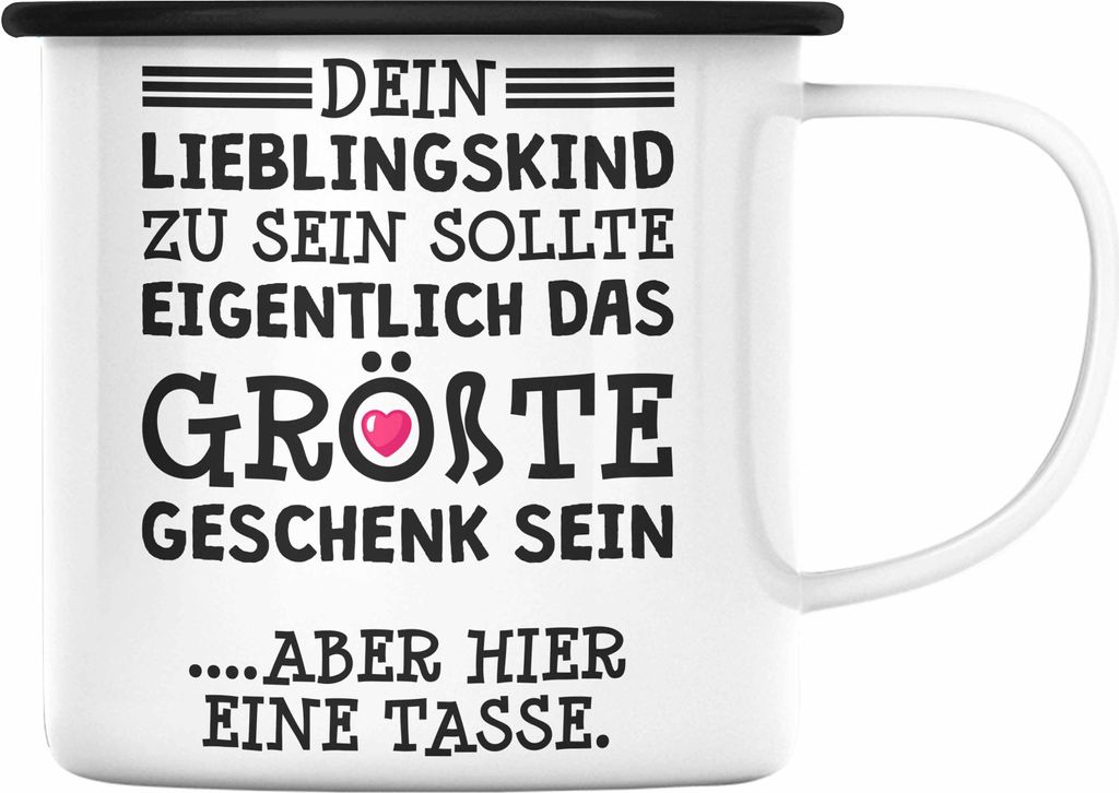 Trendation - Mama Geschenk Muttertagsgeschenk Emaille Tasse Produktbild 