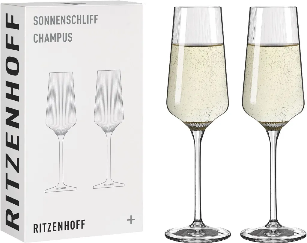 Ritzenhoff Champusglas 2er Set Sonnenschliff 001, Kristallglas, 230 ml, R-8000004