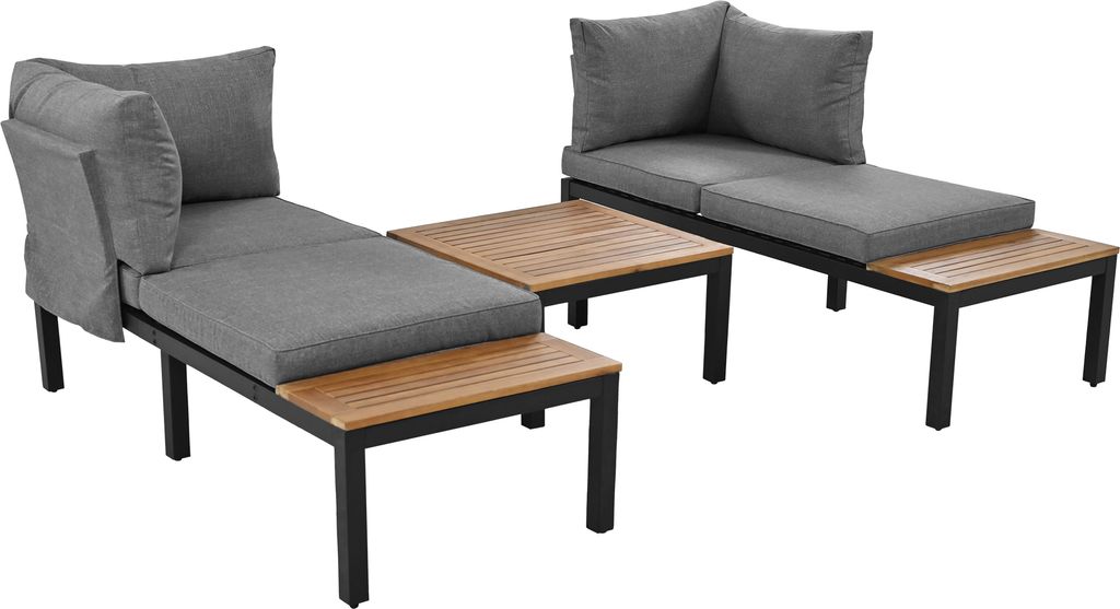 Merax Gartenlounge-Set aus Akazienholz, 3-tlg.Gartenmöbel Produktbild 6
