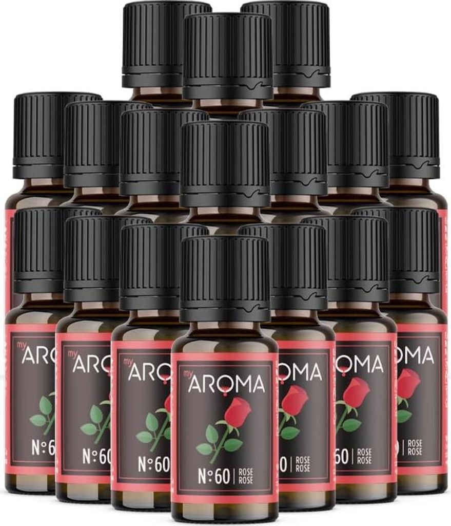 myAROMA flavour drops – Rose 17x10ml, zuckerfreie und kalorienfreie Geschmacksverstärker, vegan, ohne künstliche Farbstoffe für Kulinarik & Ge...