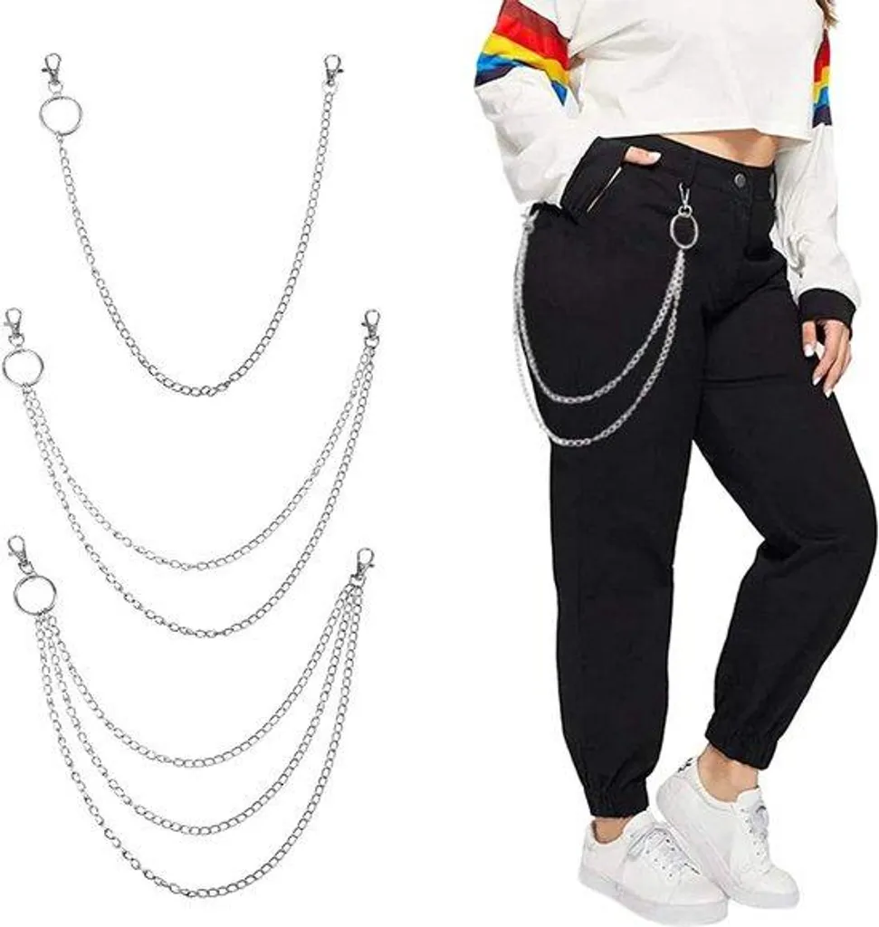Lot de 3 colliers en cuir multicouches style hip-hop punk noir et marron