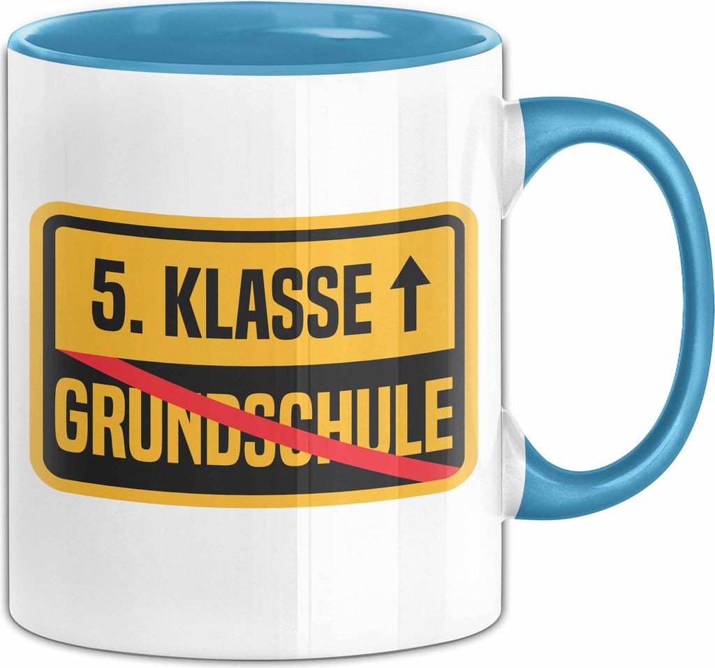 Grundschule 5. Klasse Weiterführende Schule Tasse Geschenk Jungs Mädchen (Blau)