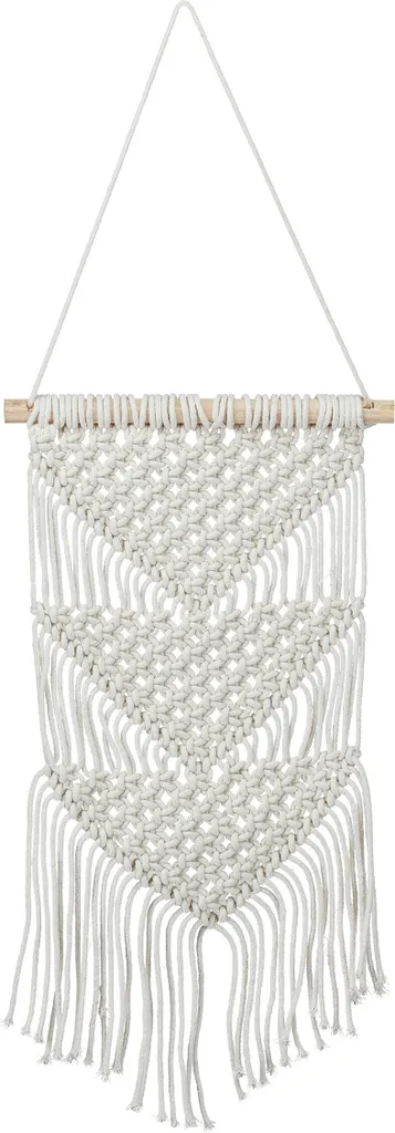 Relaxdays Lot de 2 Tentures Murales Macramé Triangle pour Déco Bohème