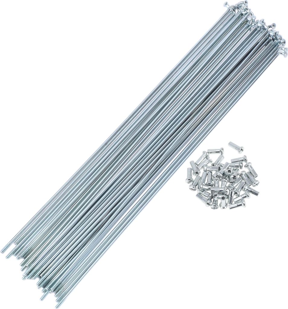 36 Set 13G Fahrradspeichen 263mm Fahrradrad Speichen Verzinkter Kohlenstoffstahl Silberton