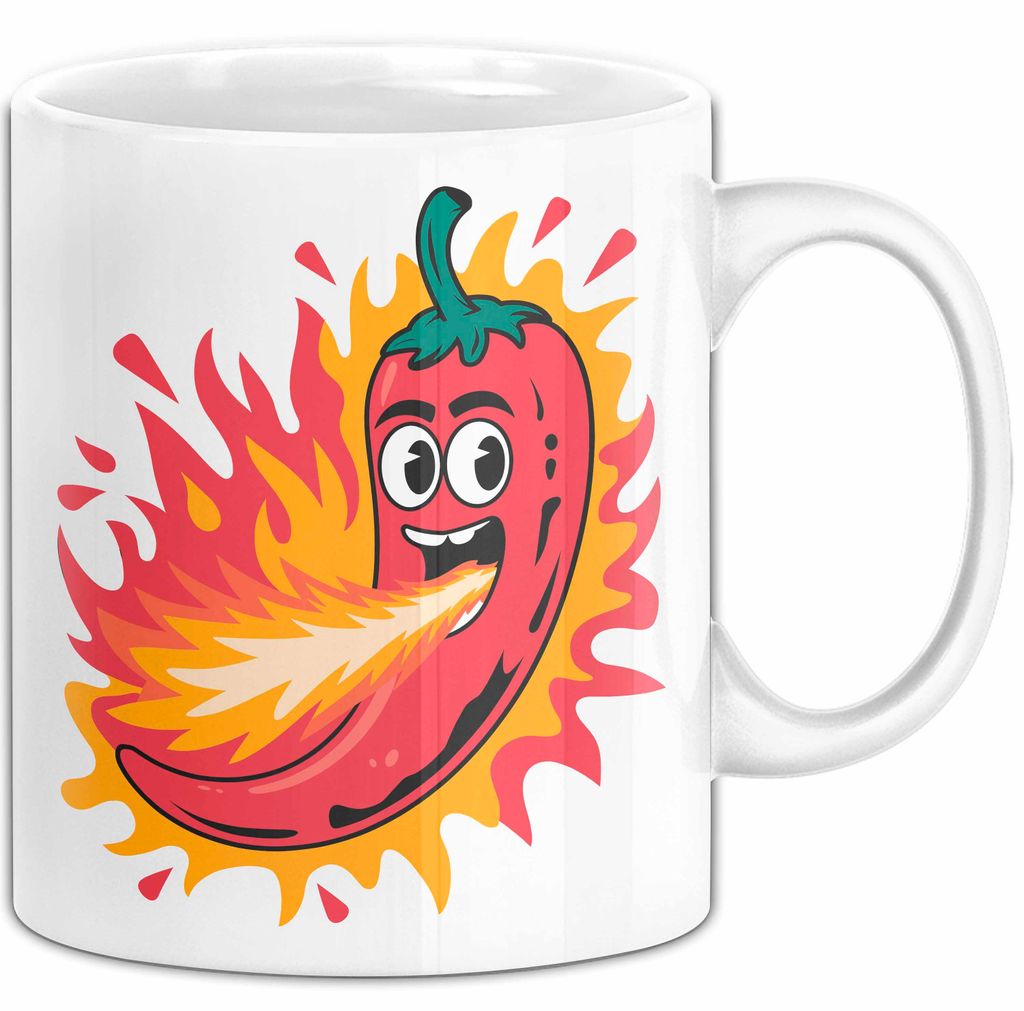 Scharfes Essen Liebhaber Tasse Geschenkidee für Schärfe Fan (Weiß)