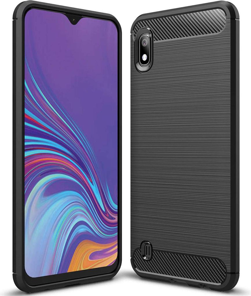 TPU Hülle für Samsung Galaxy A10 Handy Schutzhülle Carbon Optik Schutz Case