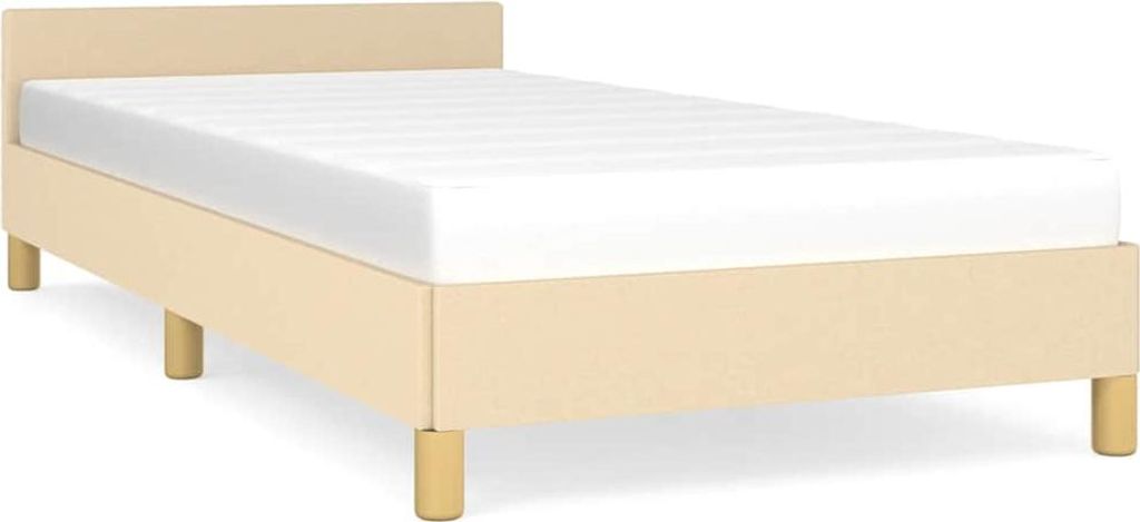 vidaXL Bettgestell ohne Matratze Creme 100x200 cm Stoff