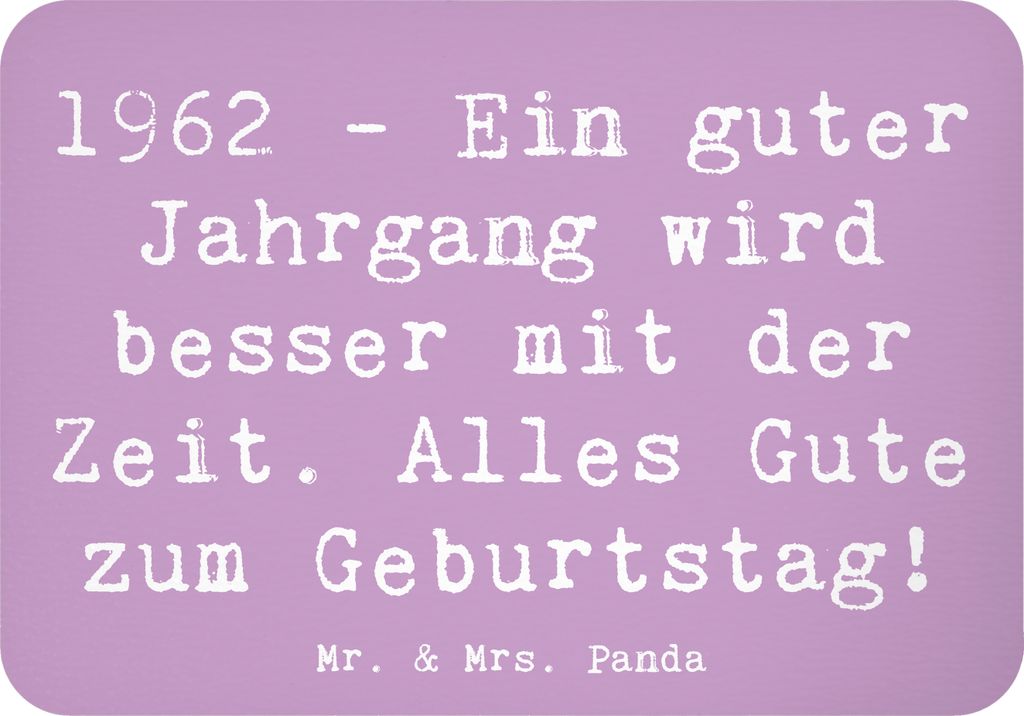 Mr. & Mrs. Panda magnet Spruch 1962 Geburtstag - Lavendeltraum - Geschenk, Geschenkidee, Kühlschrankmagnet, besondere Geschenke, Glückwunsch, Hap...