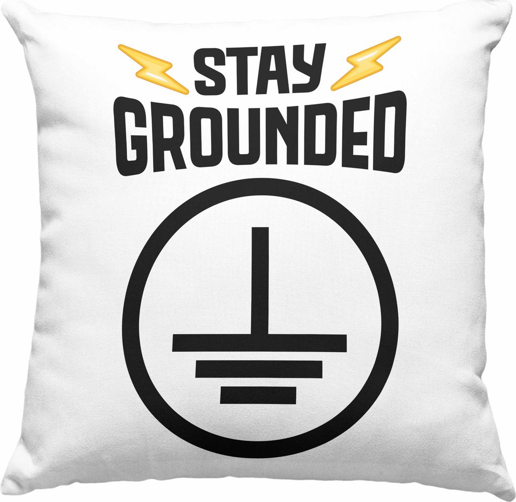 Trendation - Elektriker Deko-Kissen mit Füllung 40x40 Spruch Sprüche Männer Geschenk Lustig Gadget Geschenke Kaffeebecher (Blau)