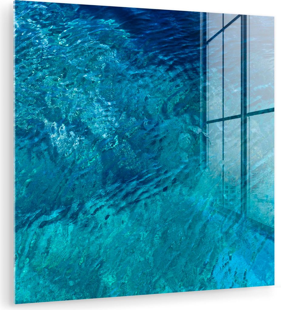 MuchoWow Glasbilder - Bilder auf Wandbild - Foto auf Glas Meer - Golf - Wasser 20x20 cm Wanddekoration aus Glas - Acrylglasbild - Acrylbilder - Bil...