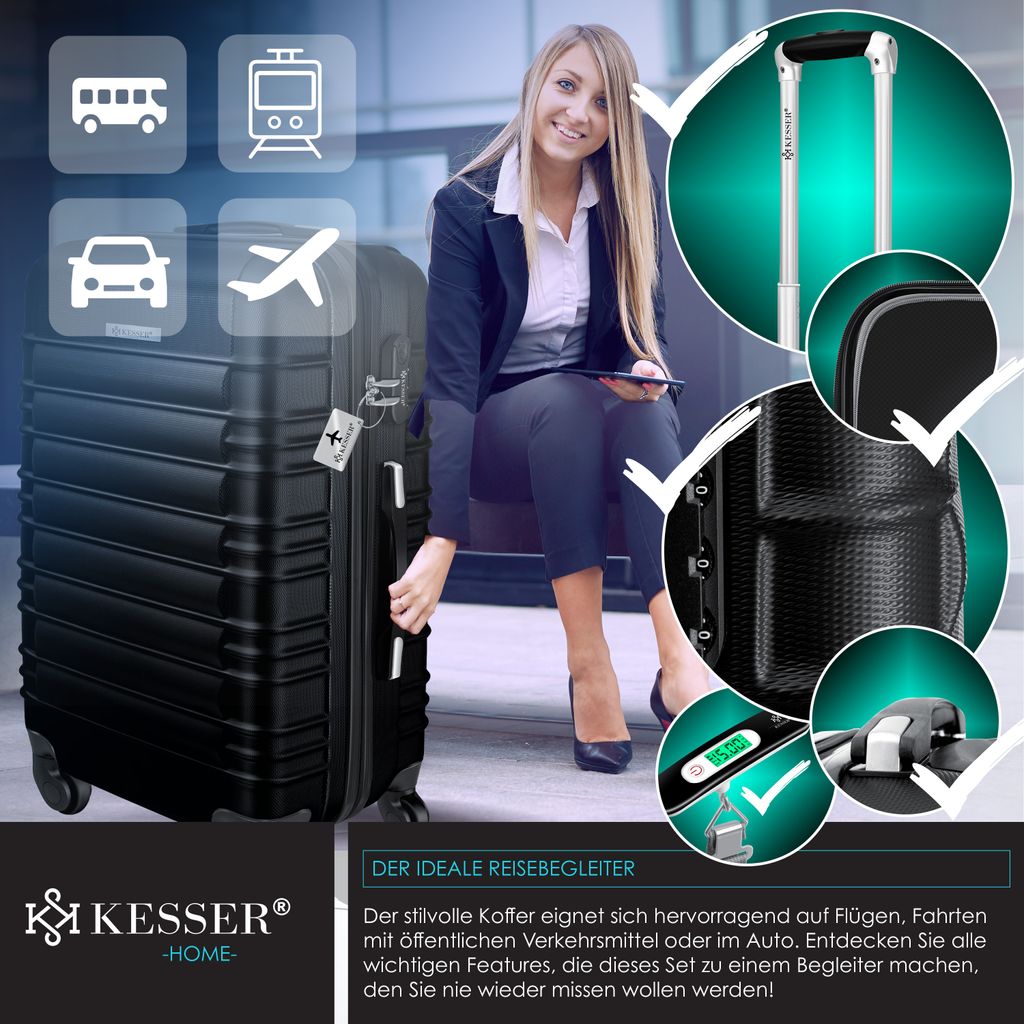 KESSER® Reisekoffer Hartschalen-Koffer Inkl. Kofferwaage + Produktbild 4