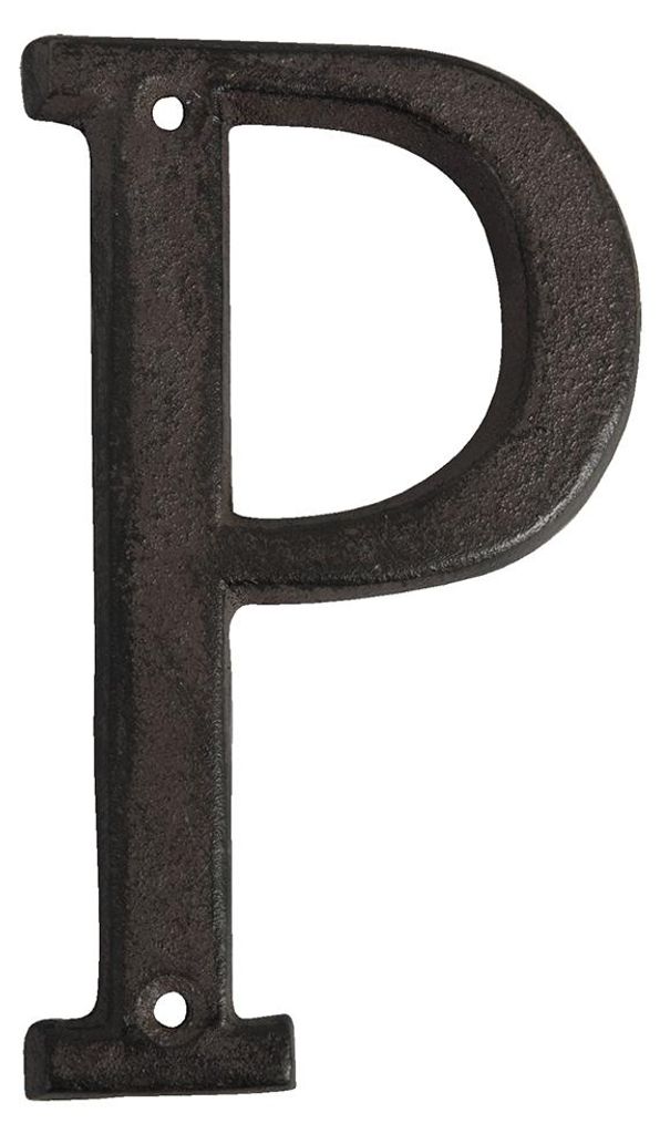 Clayre & Eef Eisen Buschstabe P 13 cm Braun Eisen