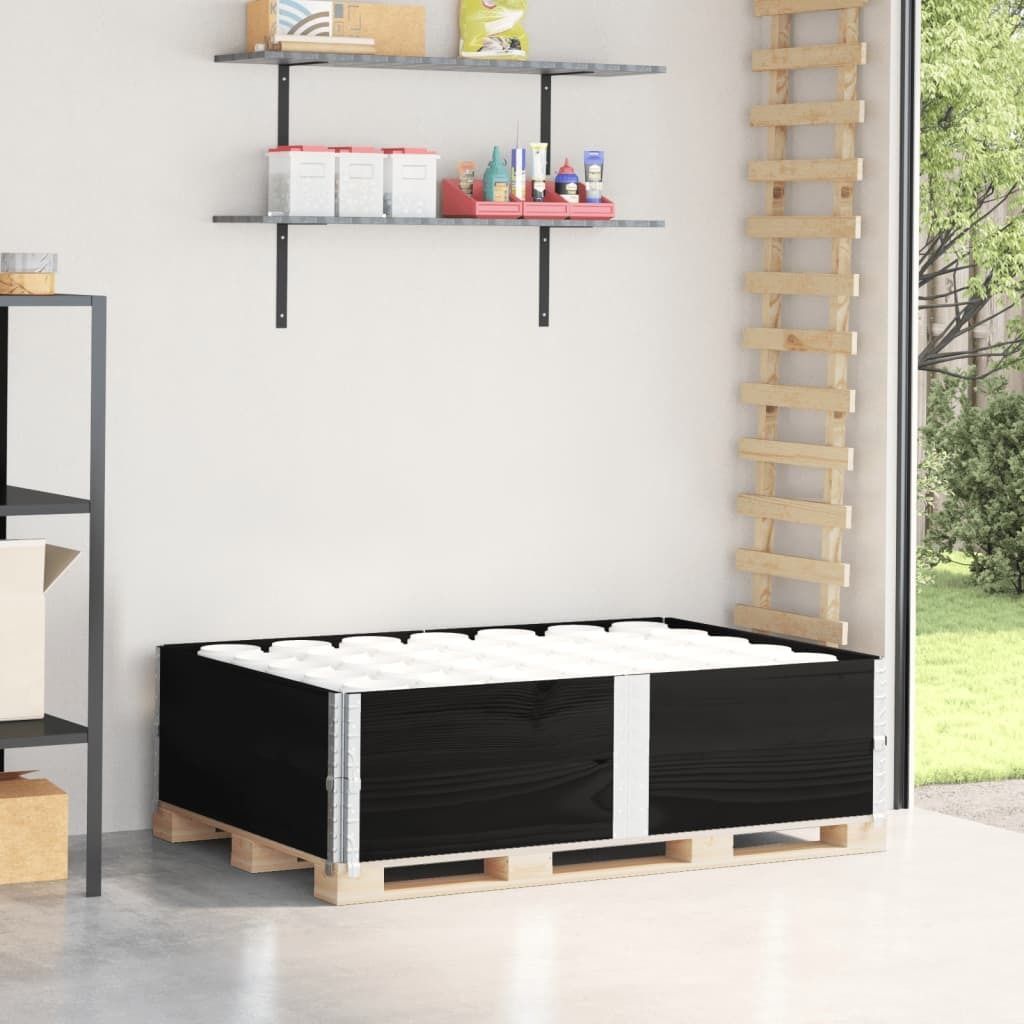 Best Möbel Paletten-Aufsatzrahmen 2 Stk. Schwarz 150x100 Massivholz Kiefer - Materialpflege Cloris Neu9485643 1parcel
