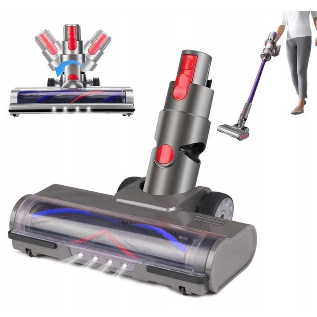 Hartholzbodenaufsatz für Dyson V7 8 10 11 15 Staubsauger mit LED-Scheinwerfern