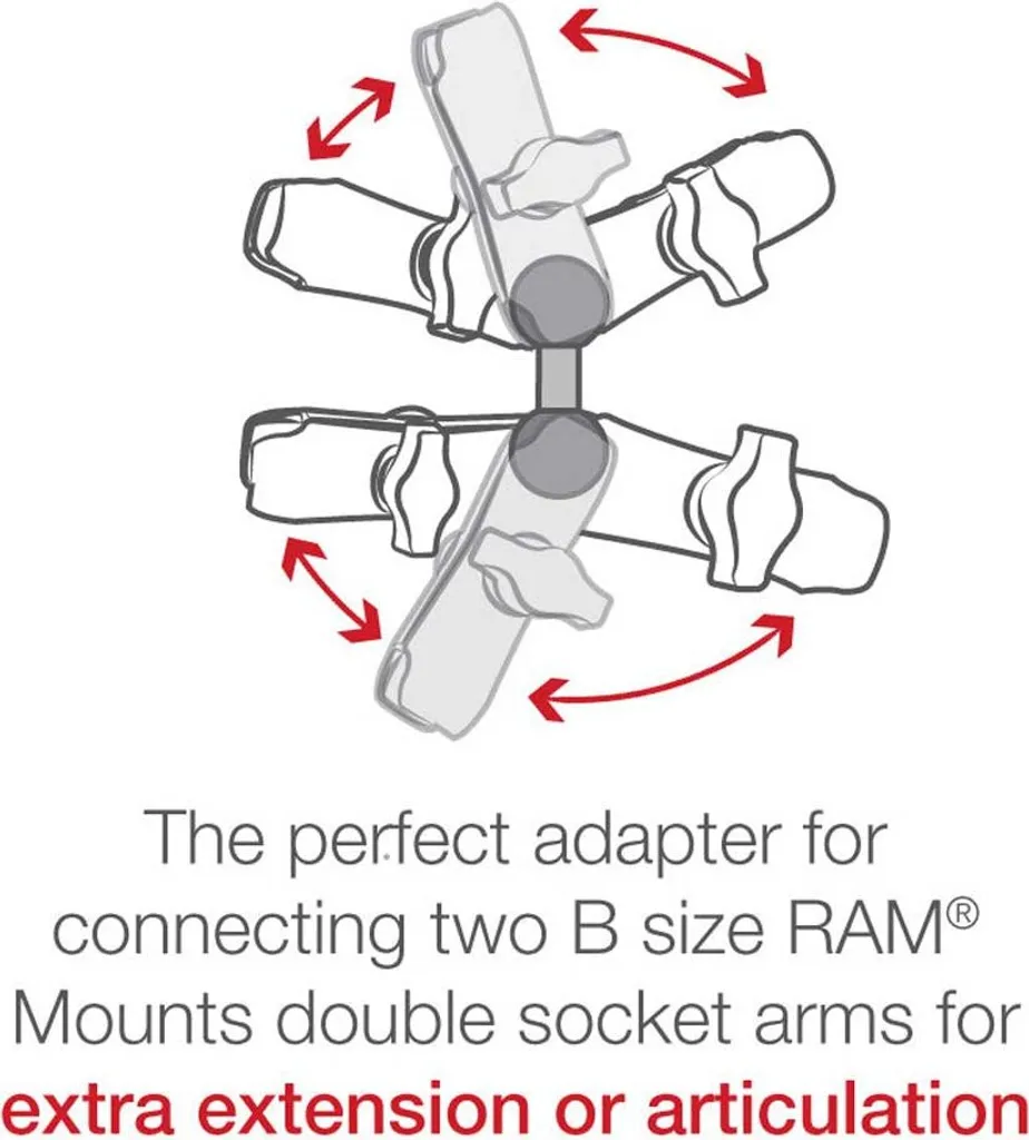 Adaptateur Double Rotule B RAM Mounts 1 Pouce pour Bras de Fixation
