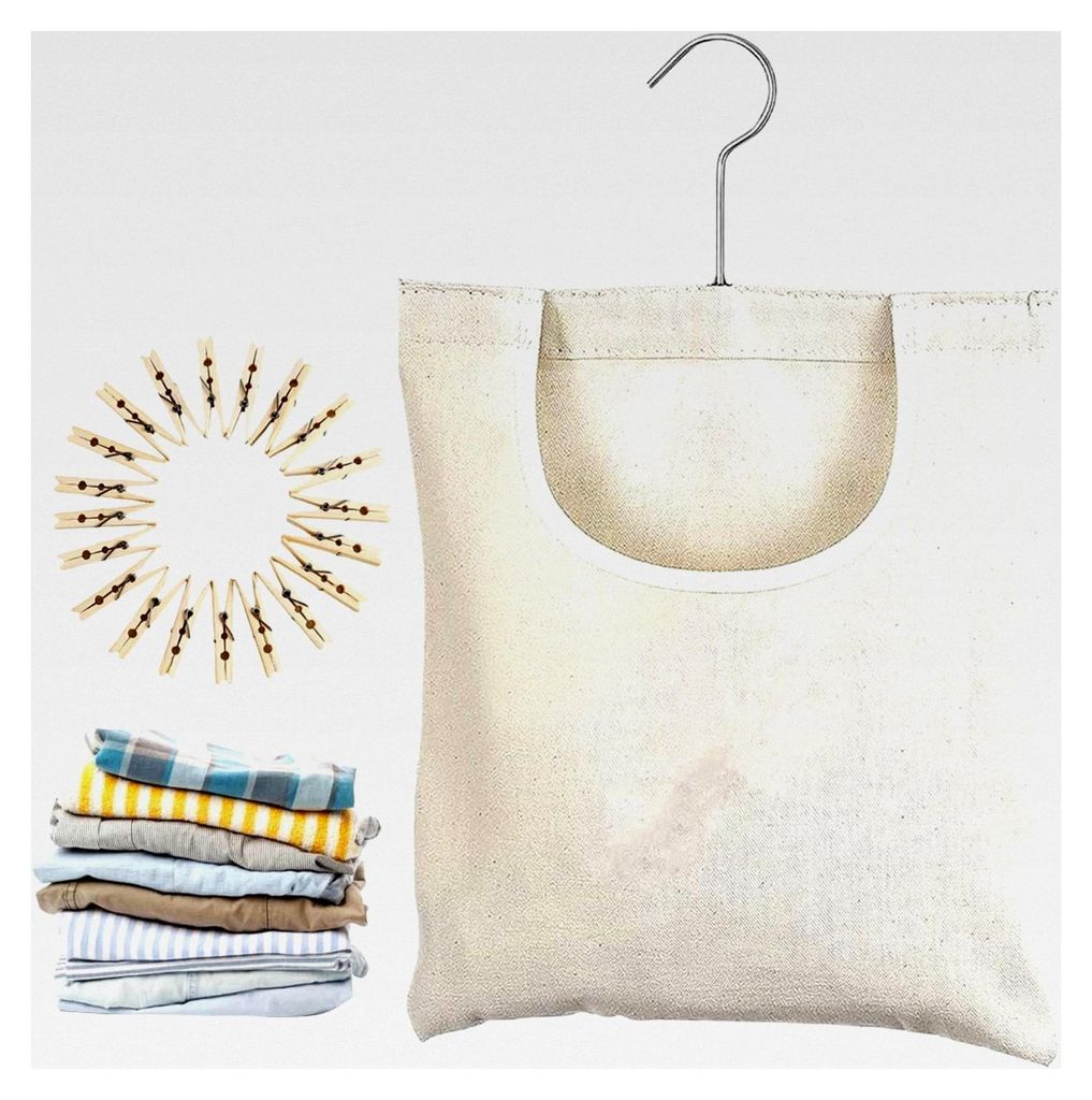 Wäscheklammerbeutel, Aufbewahrungstasche für Wäscheklammern, Robust mit weiter Öffnung für Garten, Balkon, Terrasse und Haushalt
