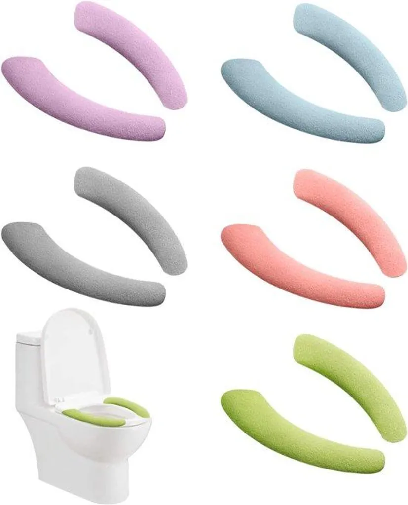 Stickers pour abattant WC lavables et réutilisables - Lot de 5 coloris doux