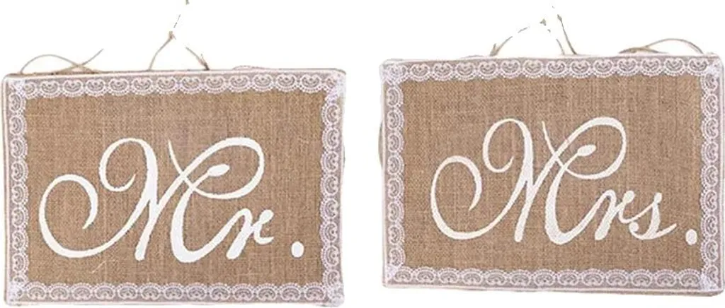 Décoration de chaise mariage champêtre en jute et dentelle blanche x2