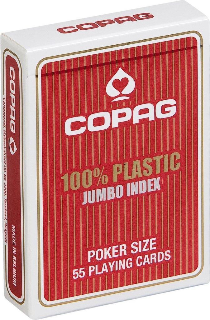 Copag Kunststoff Spielkarten Poker Jumbo Index rot - Kartenspiel Erwachsene