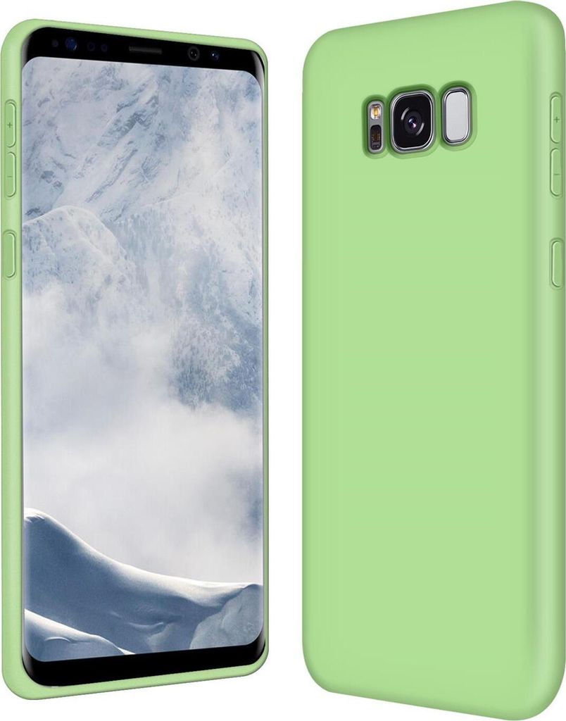 Conie TPU Schutzhülle für Samsung Galaxy S8 Plus Tasche Case Cover Bumper Silikon Mikrofaser Inlay Hülle in Grün matt
