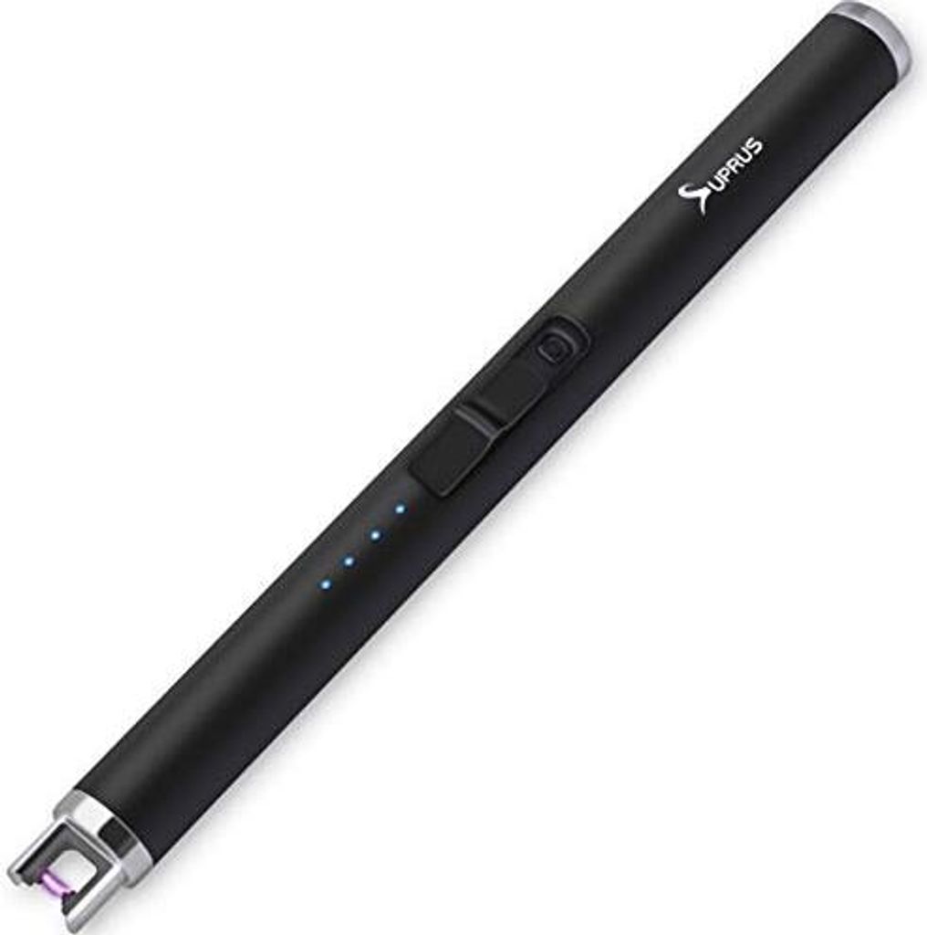 SUPRUS Lichtbogen Eletorot Elektronisch Feuerzeug Stabfeuerzeug Triple-SICHERHEITS USB Aufladbares Plasma Tragbare Winddichte Flammenlose, Schwarz