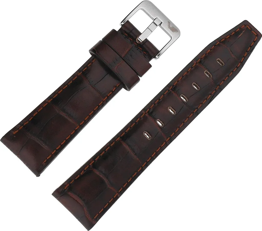 Ceinture en Cuir Véritable Marron Croco pour Homme Gaz-14 E550