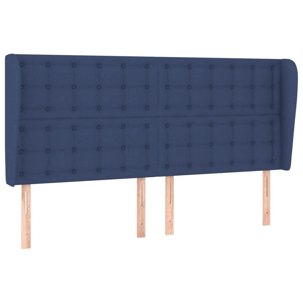 vidaXL Kopfteil mit Ohren Blau 183x23x118/128 cm Stoff Produktbild 
