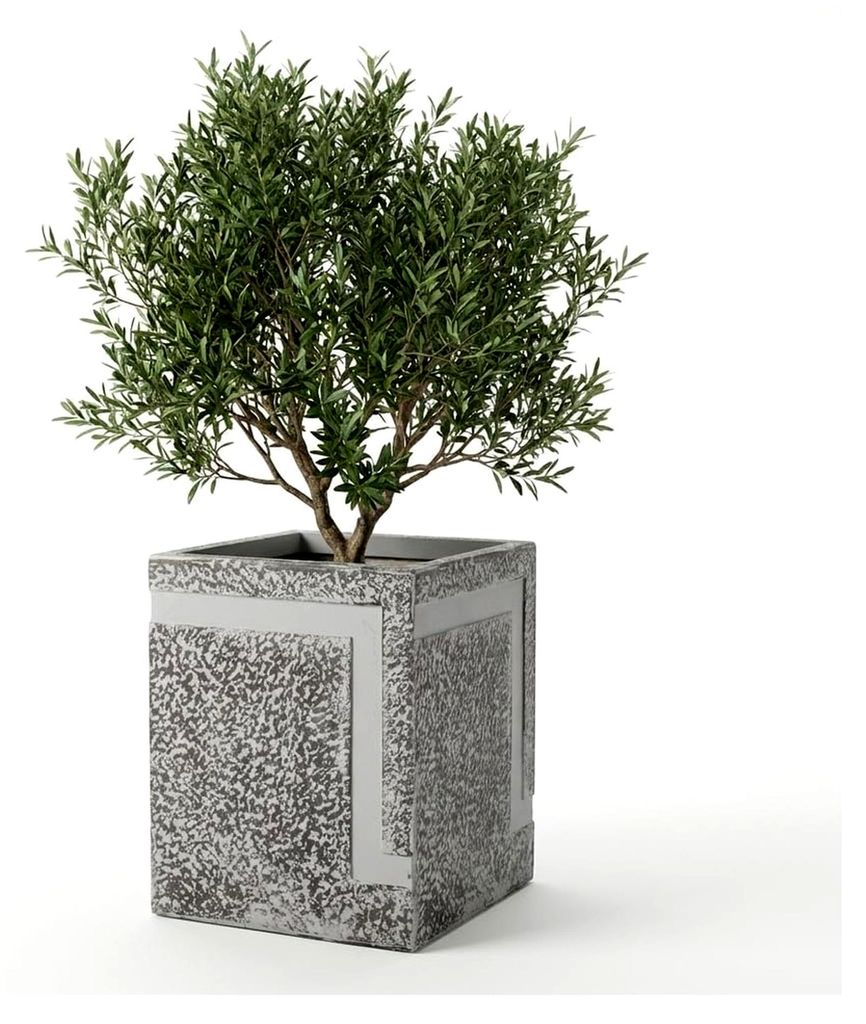 Pflanzkübel Eckig Betonoptik 47x35cm (75L) | Pflanzkübel Grau Modern | Kübel Groß außen Beton Optik | Blumentrog Aussen und Innen | Übertopf ...