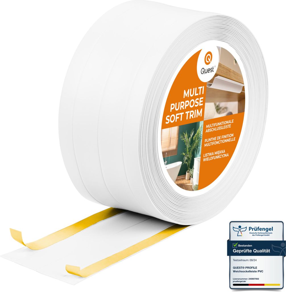 QUEST Battiscopa di finitura W3 in PVC 4 in 1 1x120mm, 5m, Immagine del prodotto 