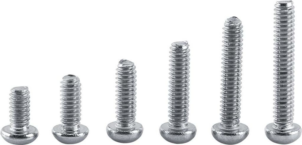 Sortiment an M2-Edelstahl-Innensechskantschrauben, -Schrauben und -Muttern mit Unterlegscheiben (Knopfkopf)
