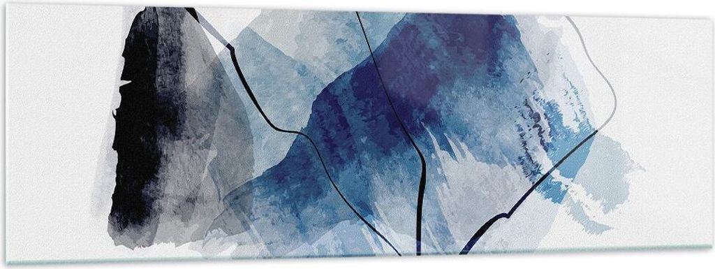 Bilder auf glas - Einteilig - Blau Schwarz Abstraktion - Produktbild 