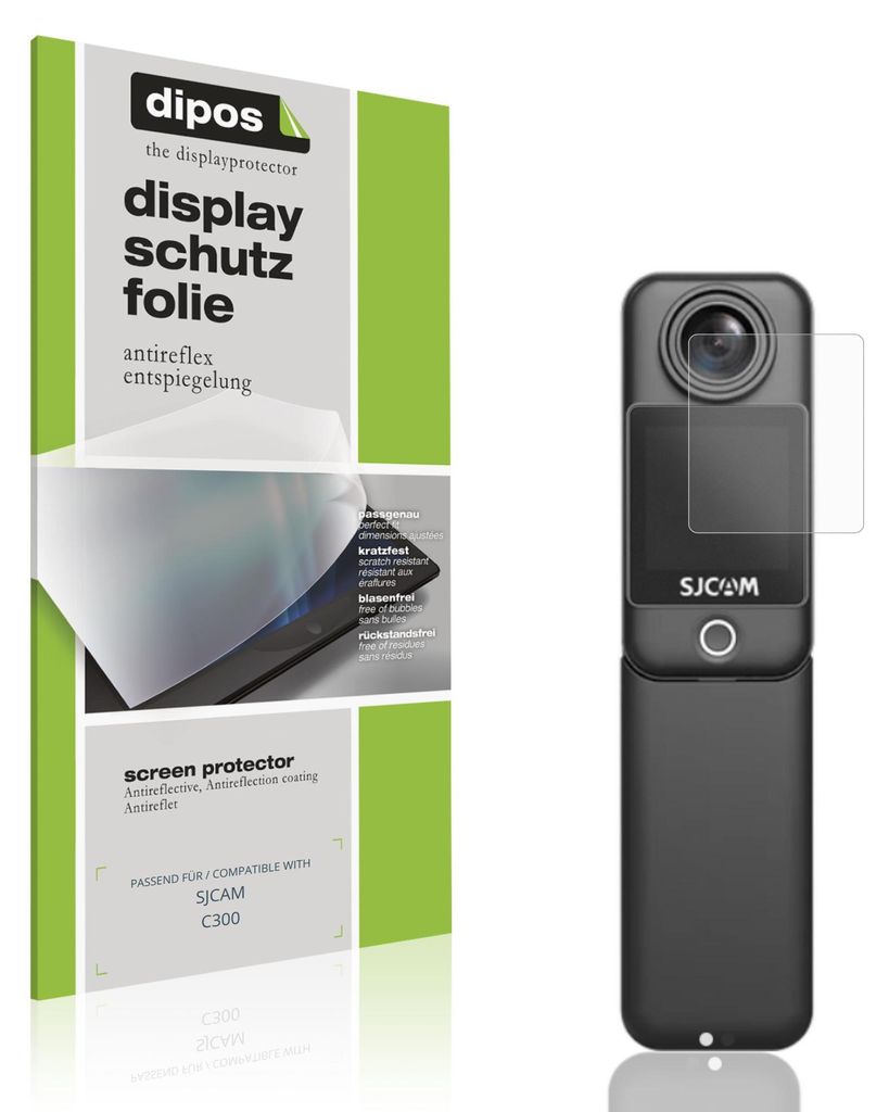 4x Schutzfolie für SJCAM C300 matt Displayschutzfolie Folie Display Schutz dipos
