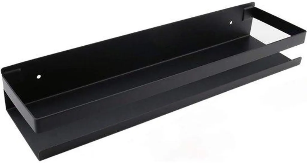 Étagère double noire en acier RVS 40 cm finition industrielle haut de gamme