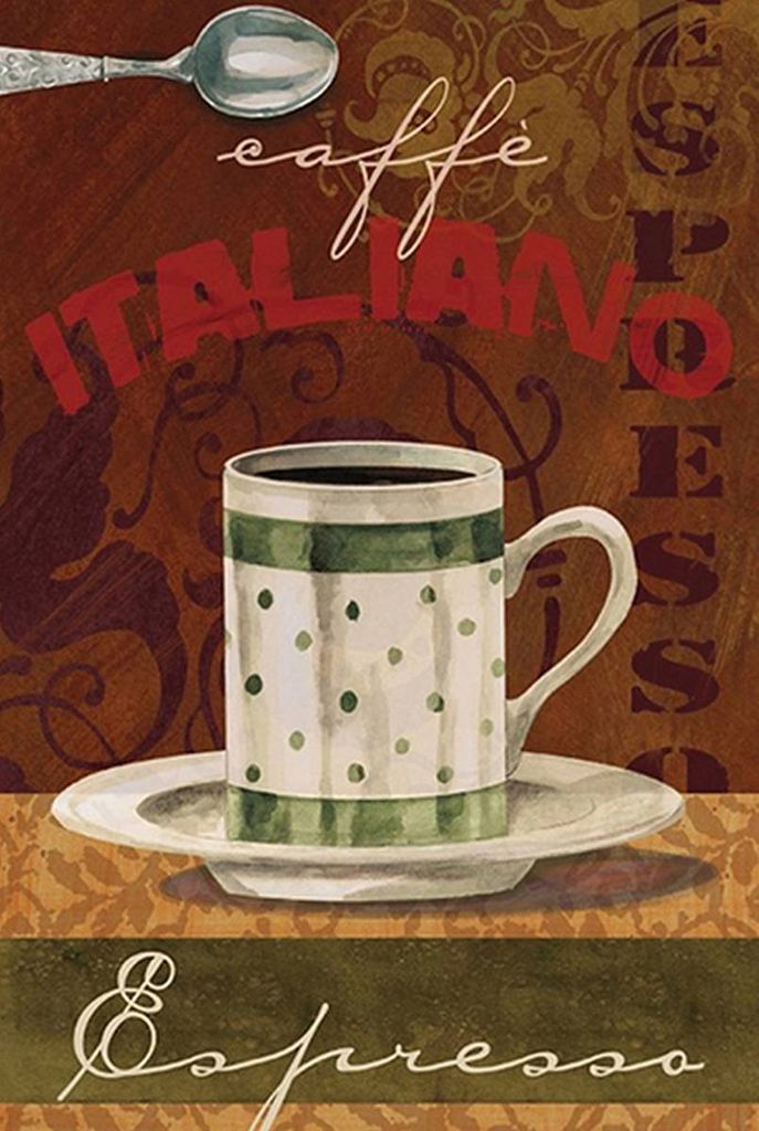 vianmo Holzschild 18x12 cm Caffe italiano Espresso Tasse