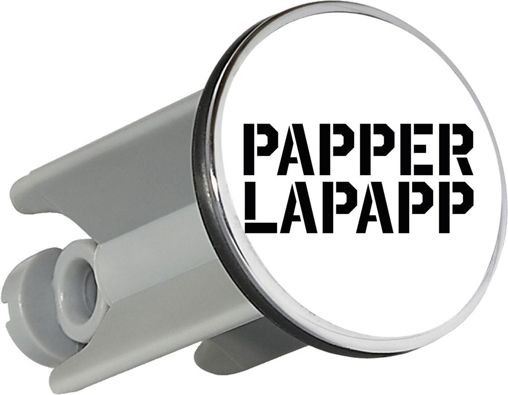 Huuraa Waschbeckenstöpsel Papperlapapp Schriftzug 4cm höhenverstellbar Abflussstopfen Geschenkidee