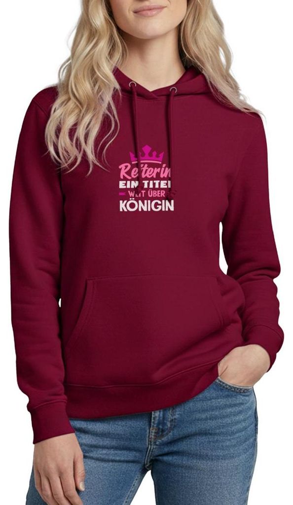 Spreadshirt Reiterin Ein Titel Weit Über Königin Damen Hoodie, L, Bordeaux