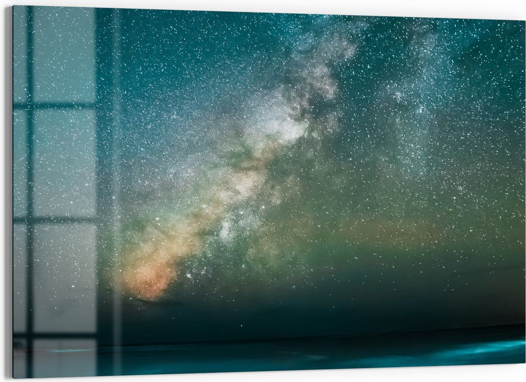 DEQORI Magnettafel Glas 90x60 cm 'Galaktischer Ozeanglanz' beschreibbar Whiteboard Küche