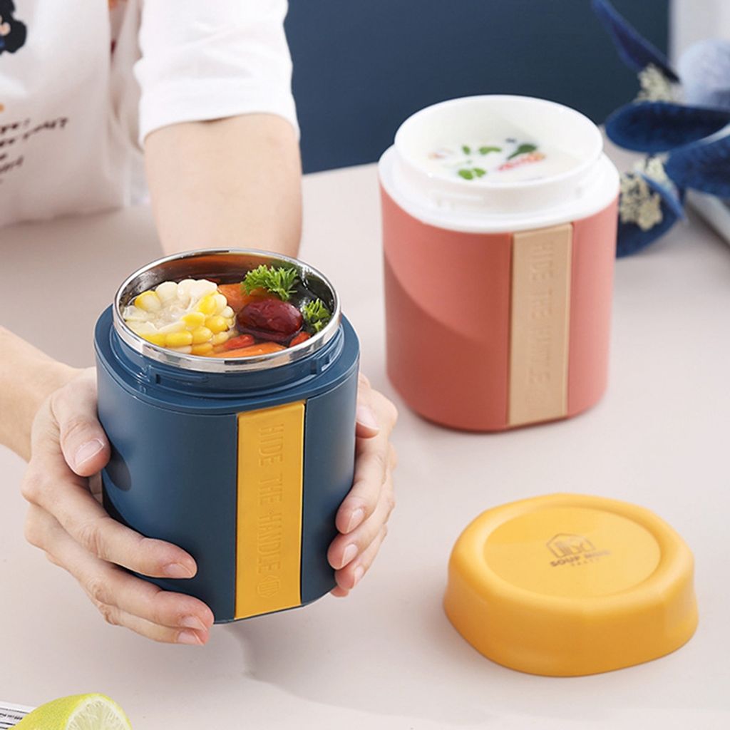 Edelstahl Thermo Lunchbox mit Anti - Vakuum Stöpsel - 530ml