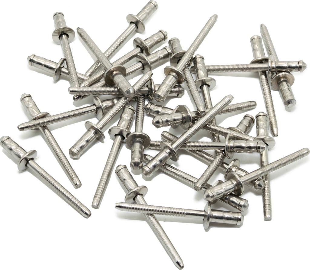 LeoVince Nietensatz Auspuff-Ersatzteil Auspuffnieten, Edelstahl, 4,8x10mm, 20 Stück