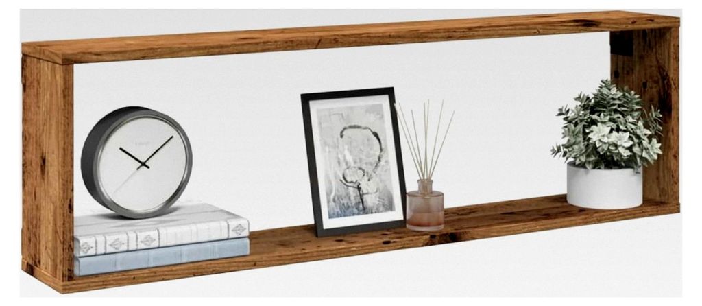 Würfel-Wandregale 4 Stück Altholz-Optik 100x15x30 Holzwerkstoff