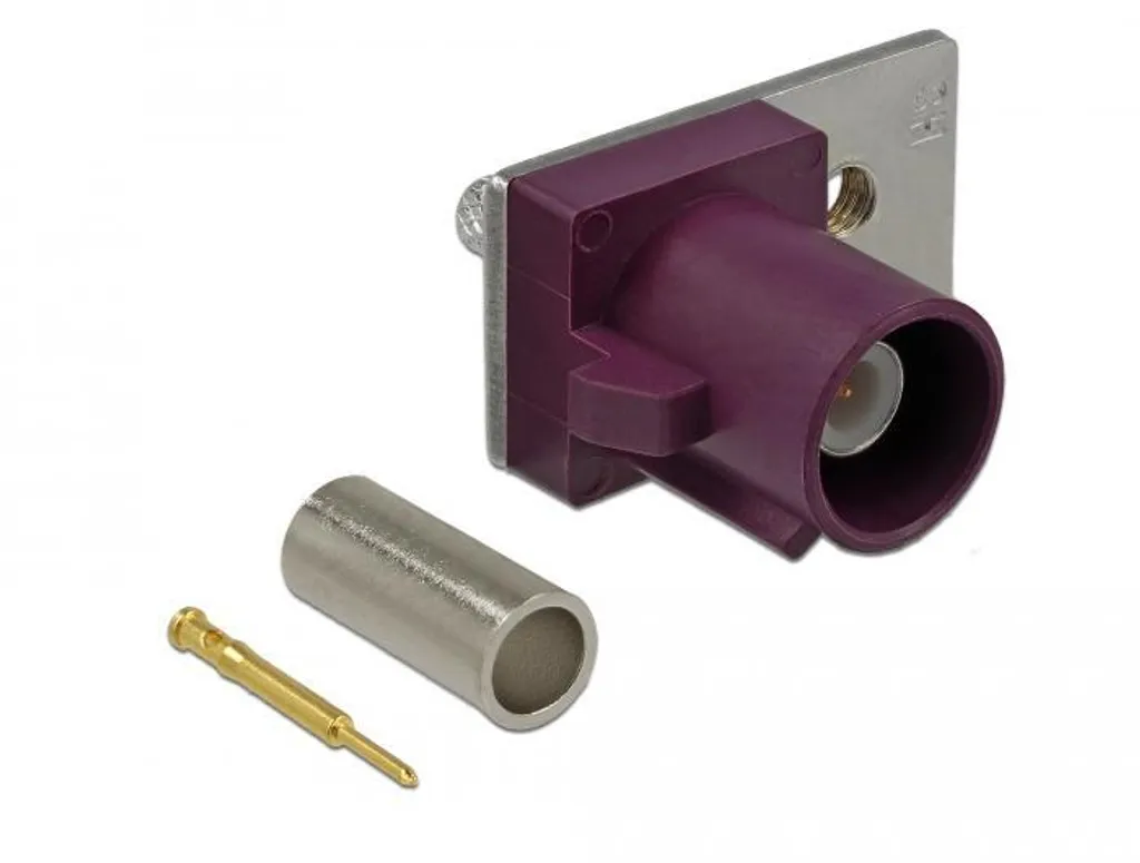 Connecteur FAKRA D Mâle avec Pin à Ressort et Fixation 1 Trou 50 Ohm
