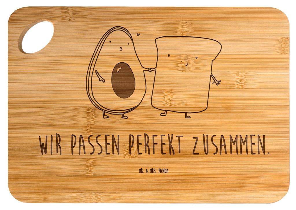 Mr. & Mrs. Panda Holzbrett Avocado Toast - Transparent - Geschenk, Frühstücksbrett, holzschneidebrett, Hochzeit, schneidunterlage, Brett, Holzbre...