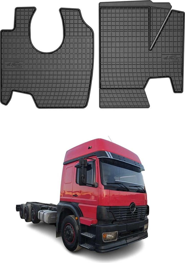 1999-2004 Mercedes Axor tappetini in gomma nera 2 pz Immagine del prodotto 