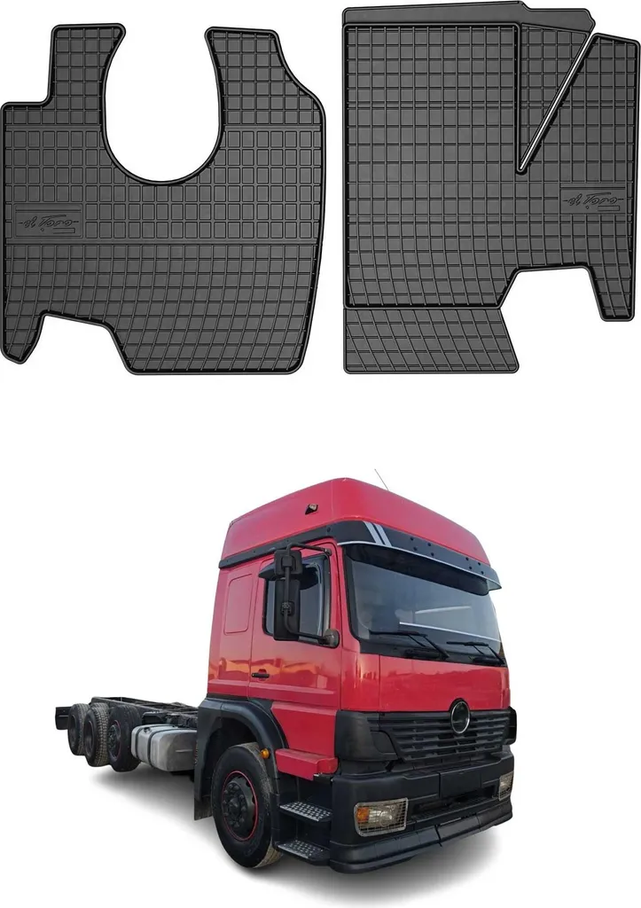 1999-2004 Mercedes Axor tappetini in gomma nera 2 pz